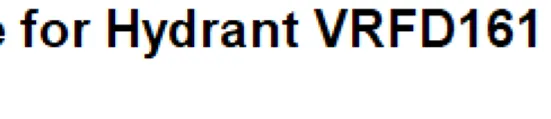 Title text "for Hydrant VRFD161"