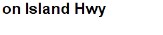 Title text "on Island Hwy"