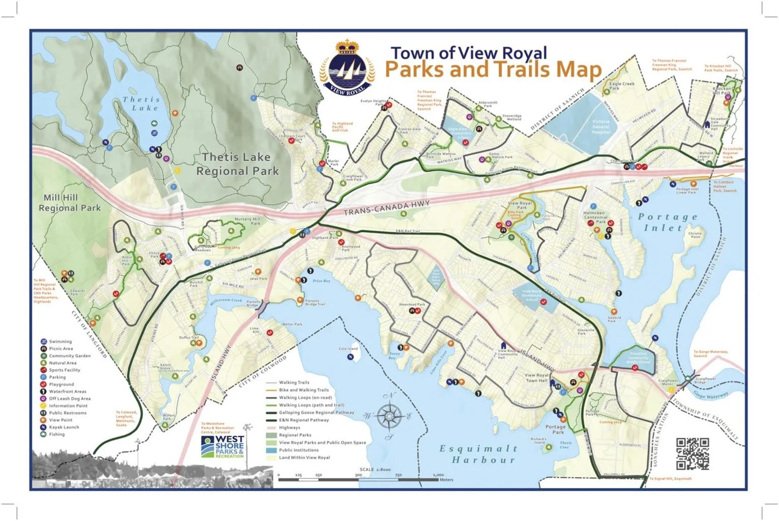 Portage Inlet Linear Park Beach Restoration project area map showing the location in Victoria