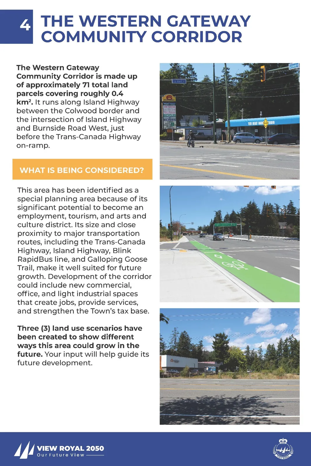 Photograph of the intersection of Island Highway and Burnside Road West