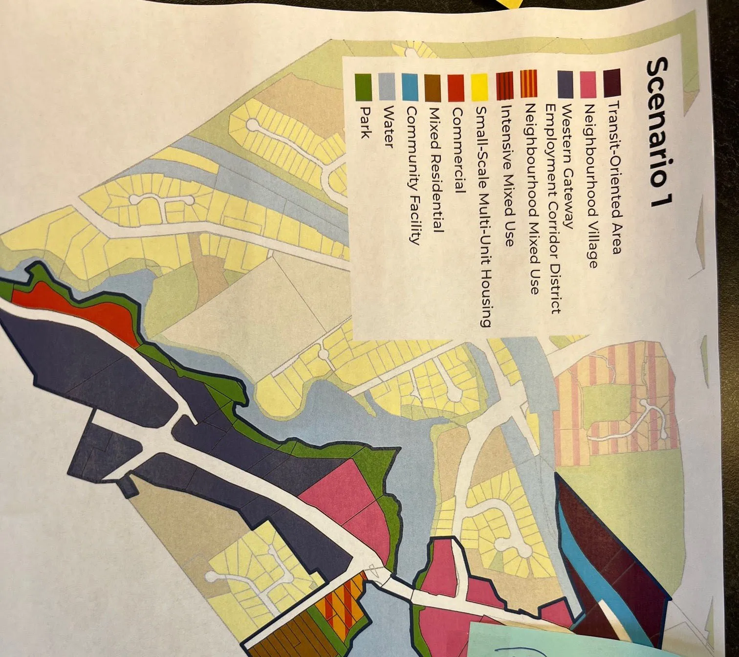 Scenario 1 land use map with legend