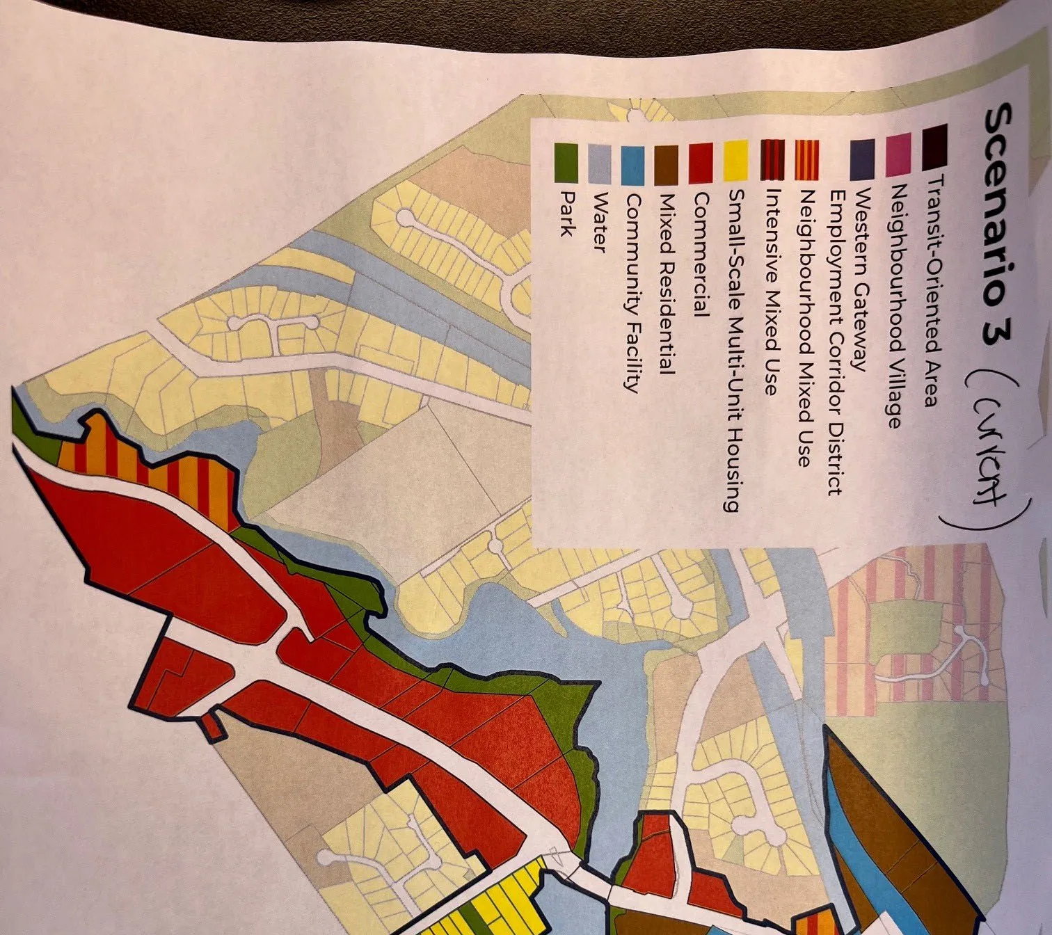 Scenario 3 current land use map with legend