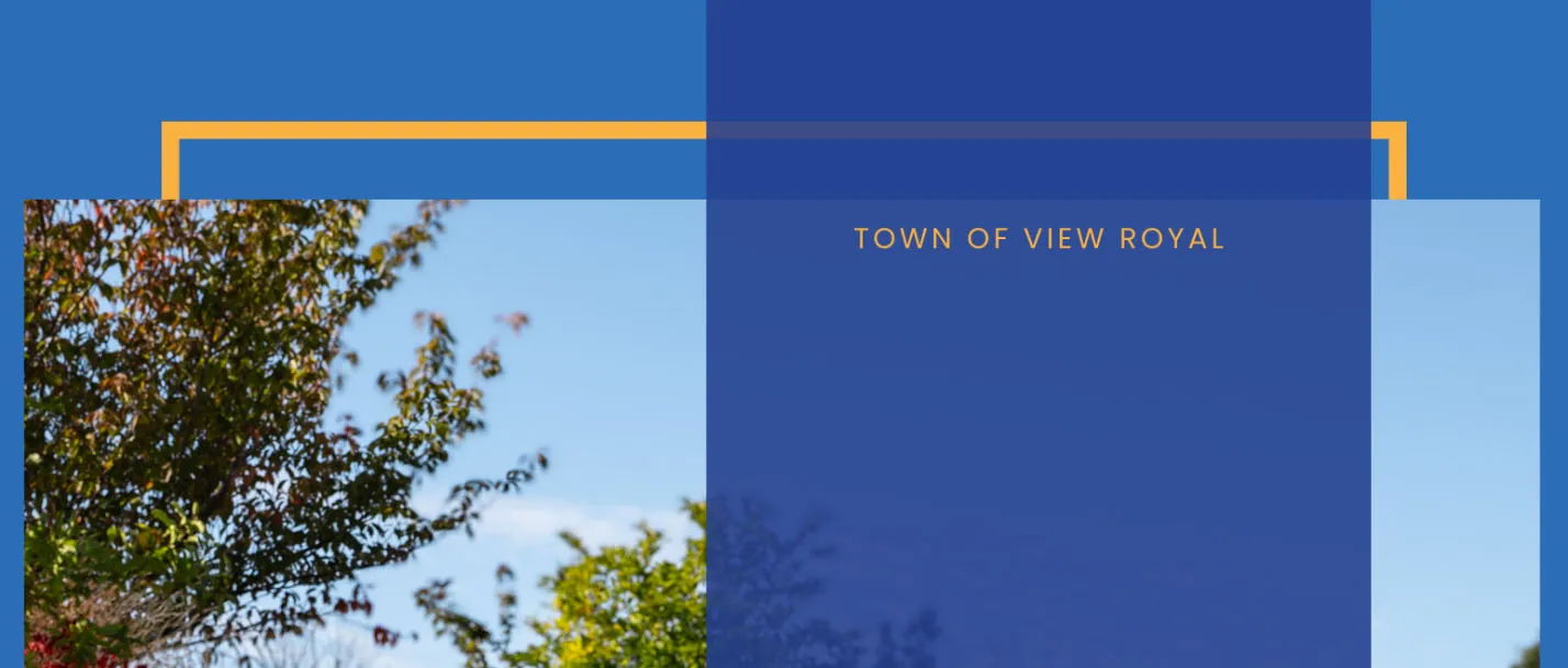 Top portion of cover page showing trees and "TOWN OF VIEW ROYAL"