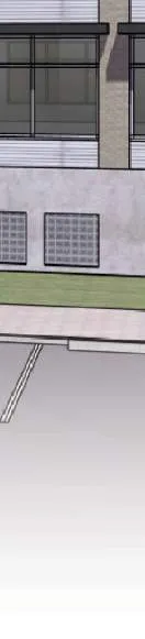 Person with a dog at a park entrance