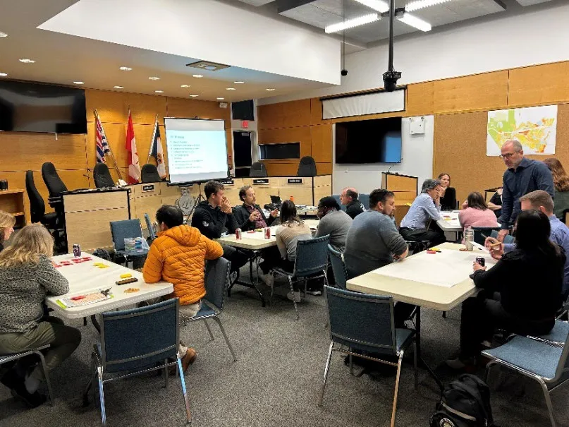Emergency Operations Centre planning session in Council Chambers