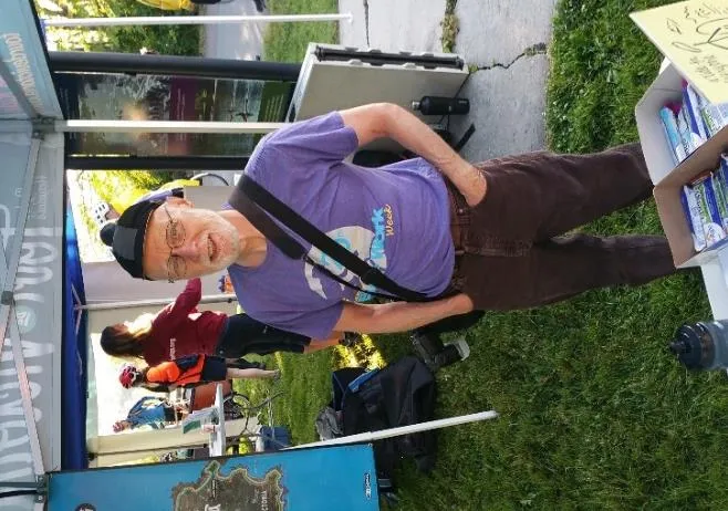 A participant visiting a celebration station