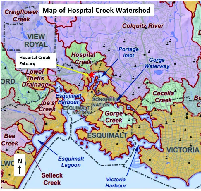 Map of Hospital Creek Watershed
