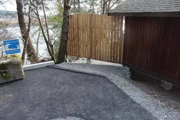 Another photo of the completed Thetis Cove pump station upgrade showing the fenced area