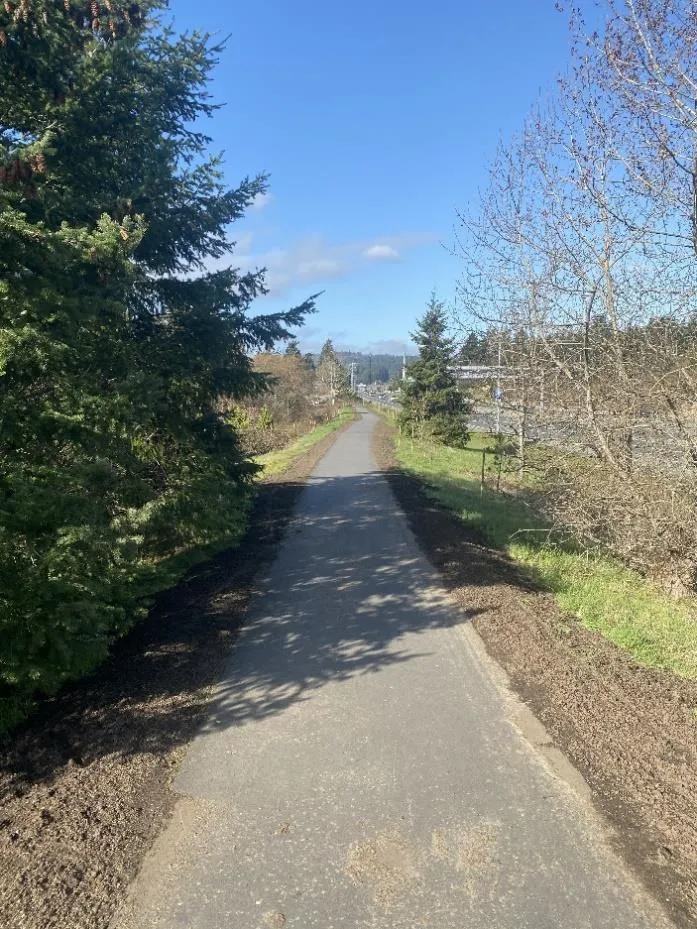 Photo of MacLennan Trail after top dressing the asphalt edge