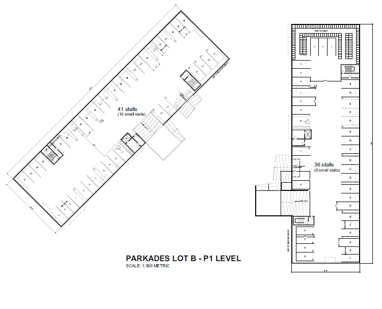Floor plan for Parkade Lot A - P1 Level