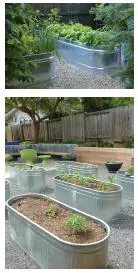 Photos of galvanized metal garden planters