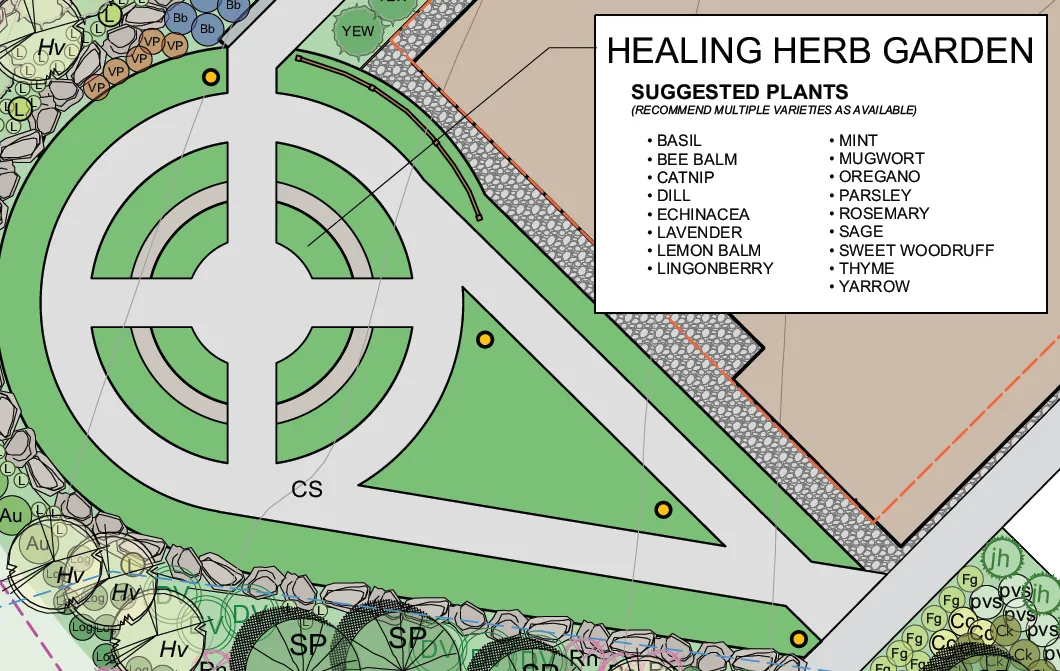 Detailed landscape plan for Lot B