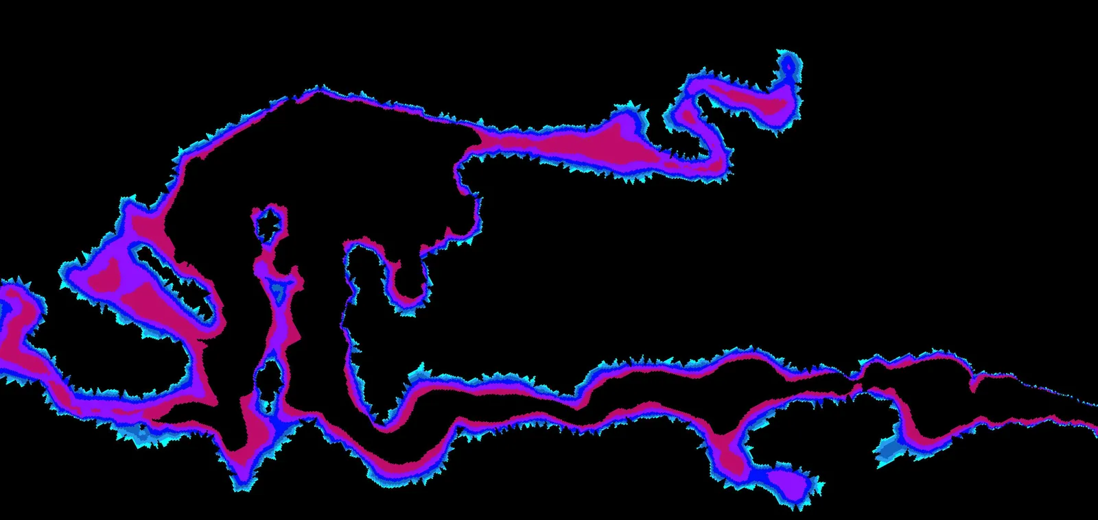 Inundation depth map overlay showing flood zones