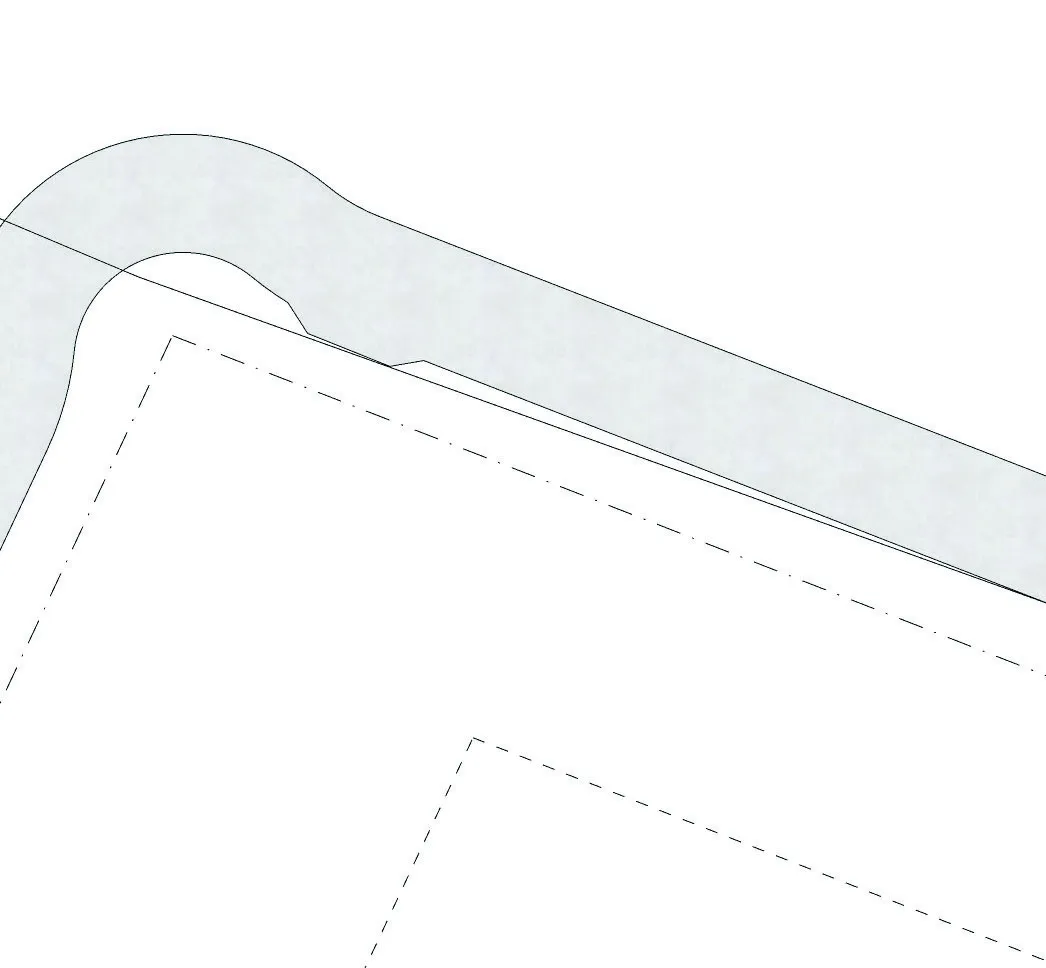 Northeast corner of the site plan along Midwood Road