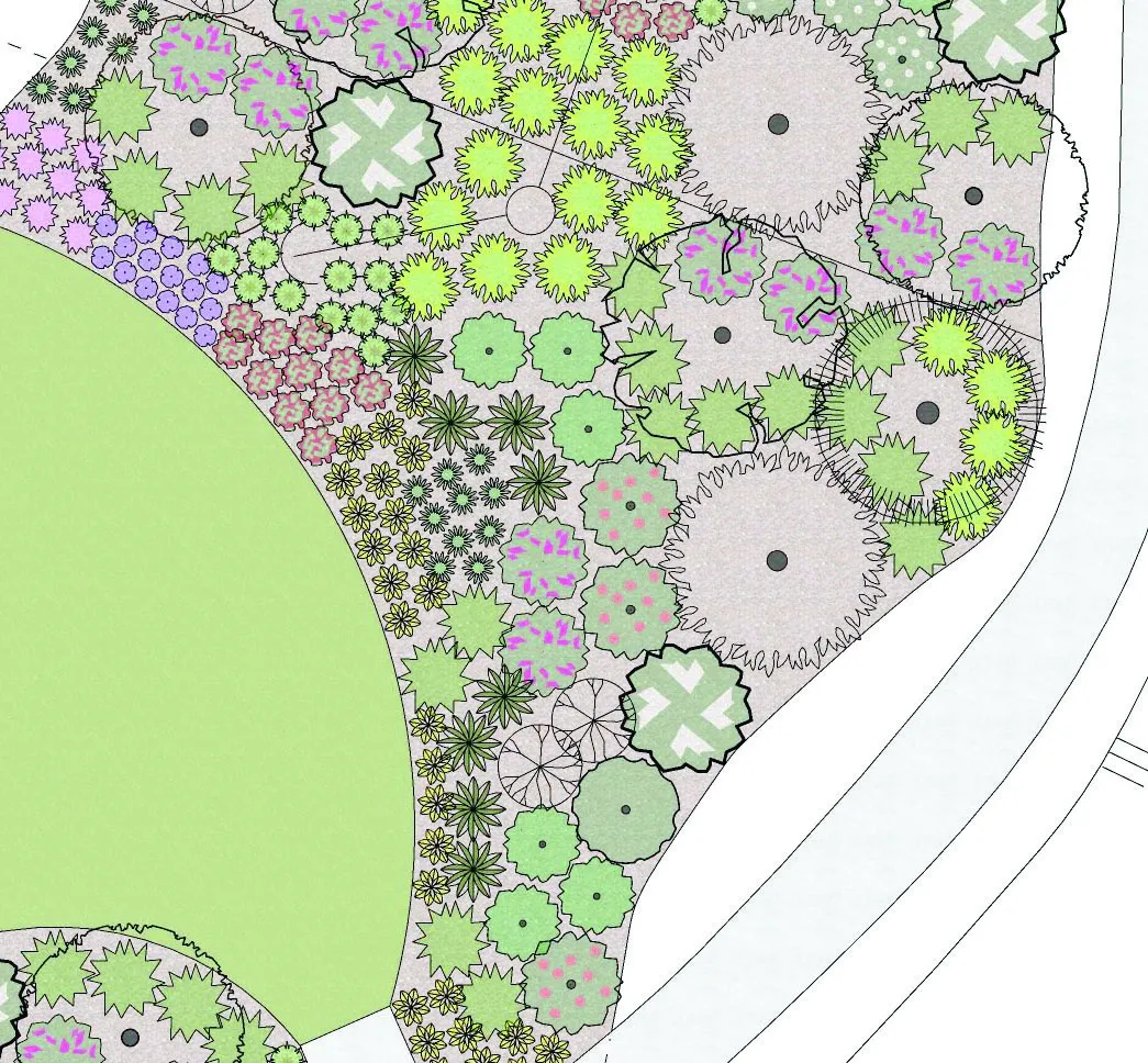 Planting detail for the southern boundary of Lot 1