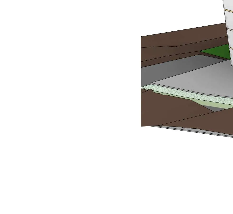 Rendering detail showing base of building at ground level