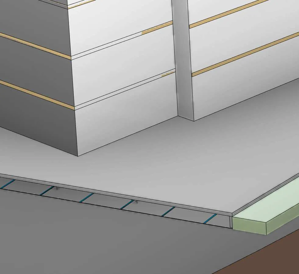 Rendering detail showing ground level paving detail