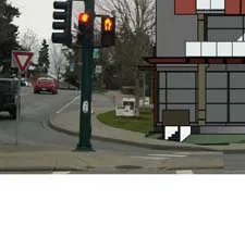 Rendering of the proposed building facade as seen from Helmcken Road