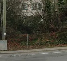 Detail of the East facade and parking entrance