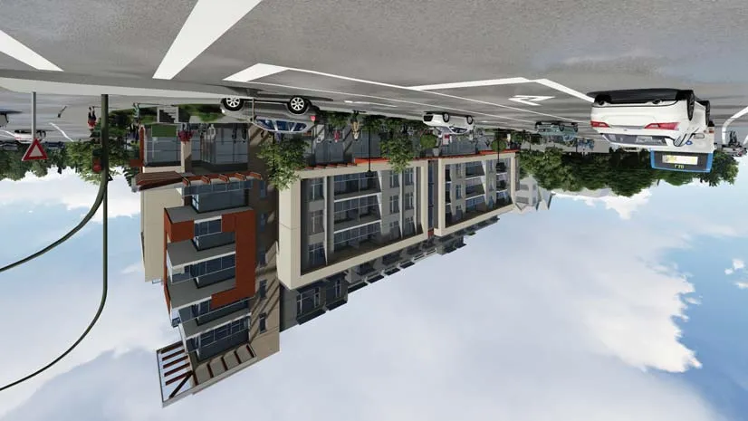 Rendering of the proposed building facade as seen from Island Highway