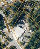 Detail of sidewalk and building line