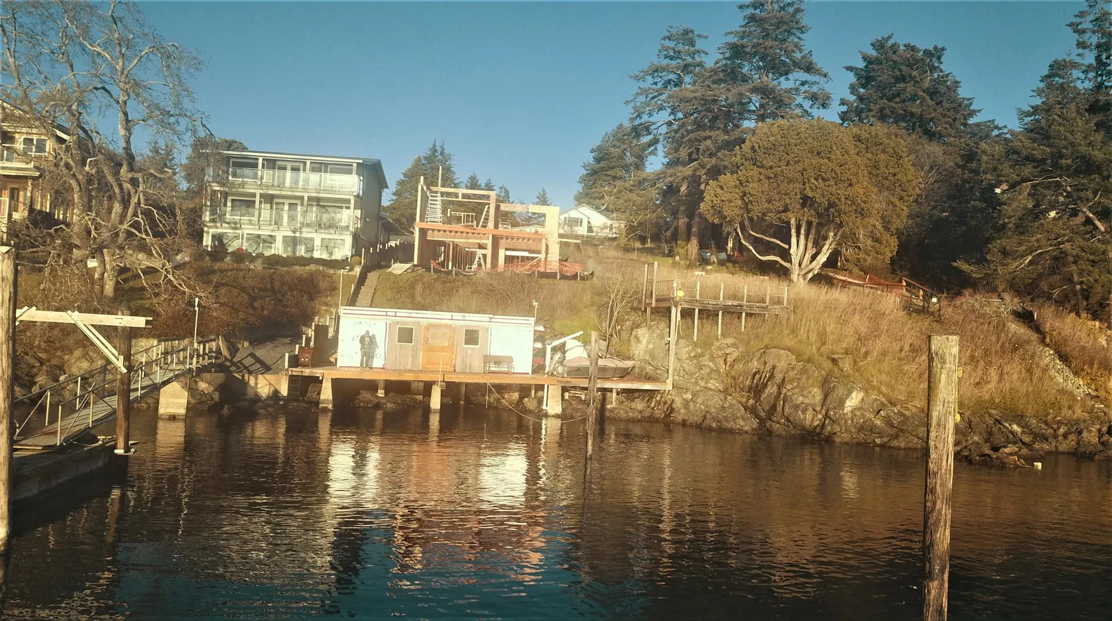 Photograph of the property at 275 Kerwood taken from the ocean in December 2020