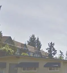 Photo detail of the existing building's roofline