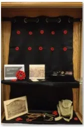 Remembrance Day display in Town Hall foyer
