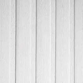 Sample of white fibre cement board and batten siding