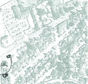 Faded map of the Hospital area with black hearts and a note pointing to specific locations.