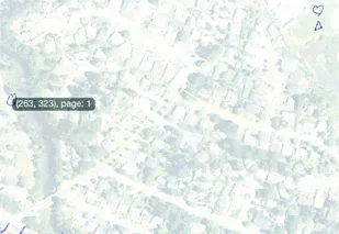 Faded map of the Helmcken area annotated with blue heart and triangle symbols indicating areas for love and change.