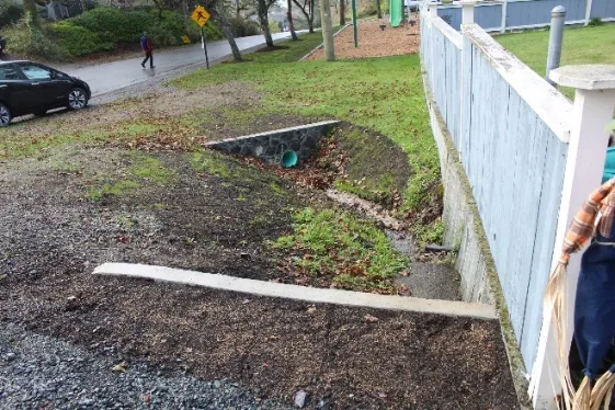Finished drainage ditch and culvert installation at 515 Prince Robert Drive