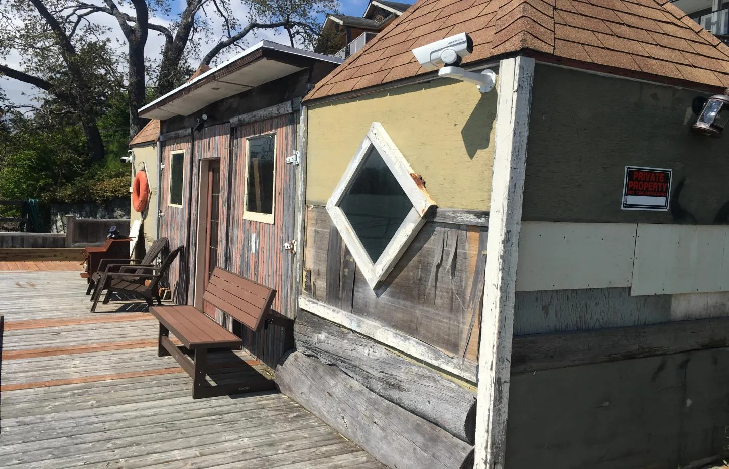Photo of original boathouse prior to repairs