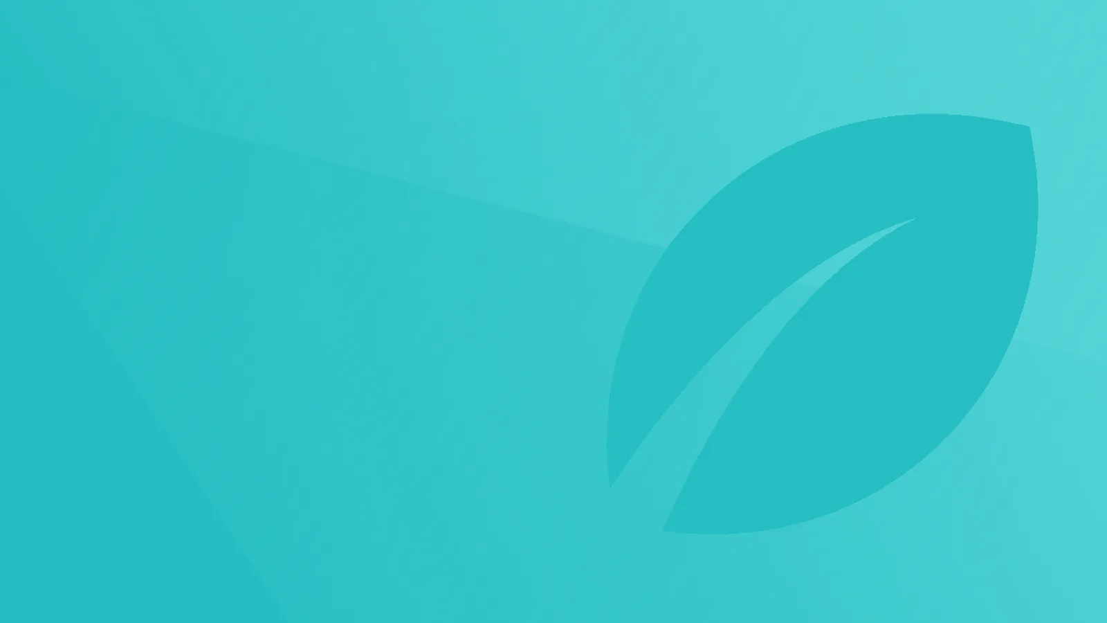 Teal leaf icon graphic