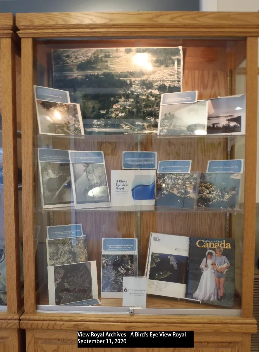 "A Bird's Eye View Royal" archival display case in the Town foyer