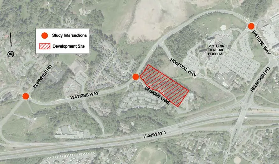 Figure 1: Study Intersections and Site Location