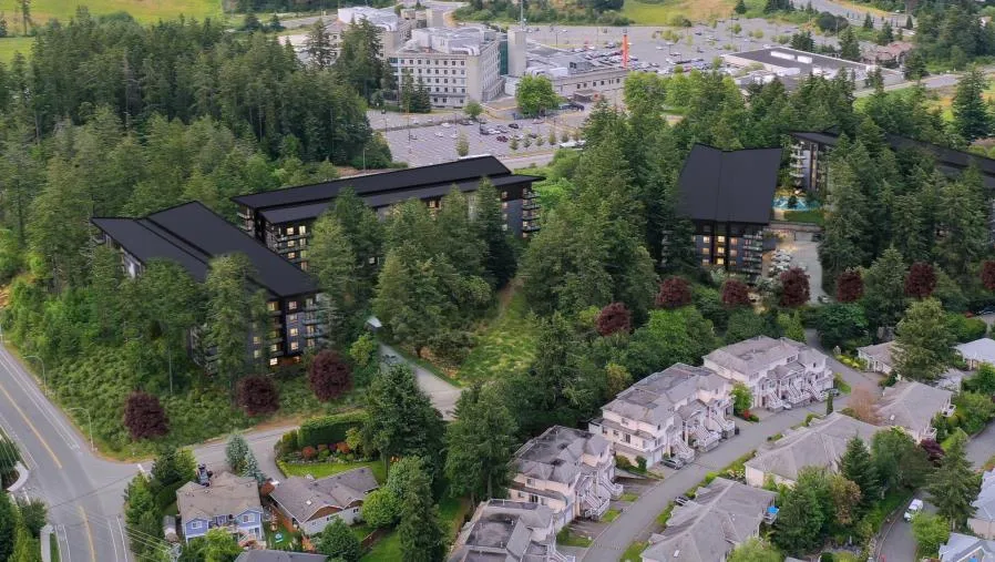 Aerial site rendering for the current application