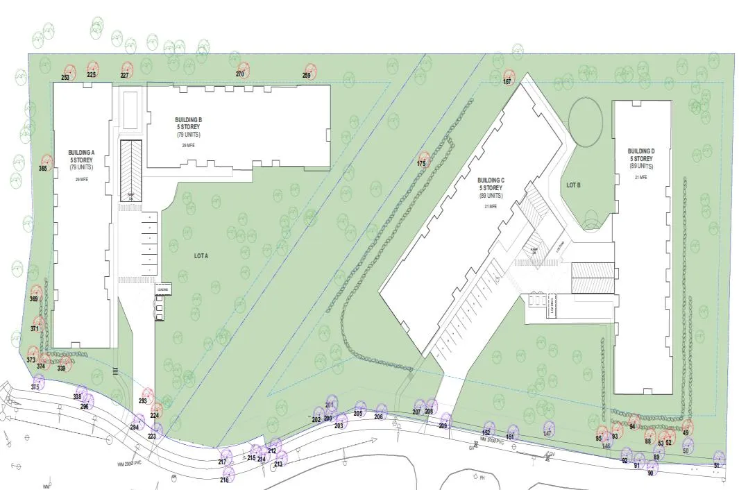 Parkade plan for Lot B - P1 Level from the current application