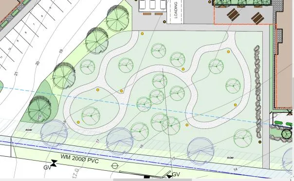 Detailed plan of the proposed accessible nature walk through the preserved forest