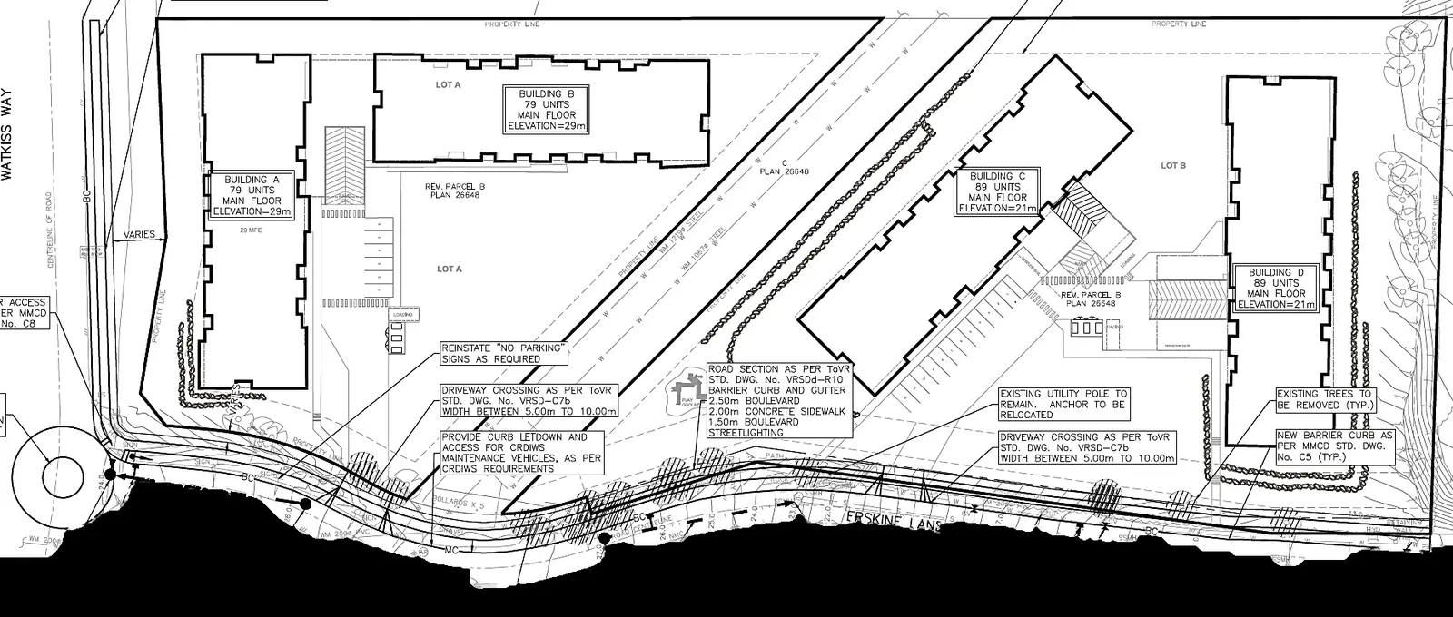 Aerial rendering of the Nine Erskine Lane development