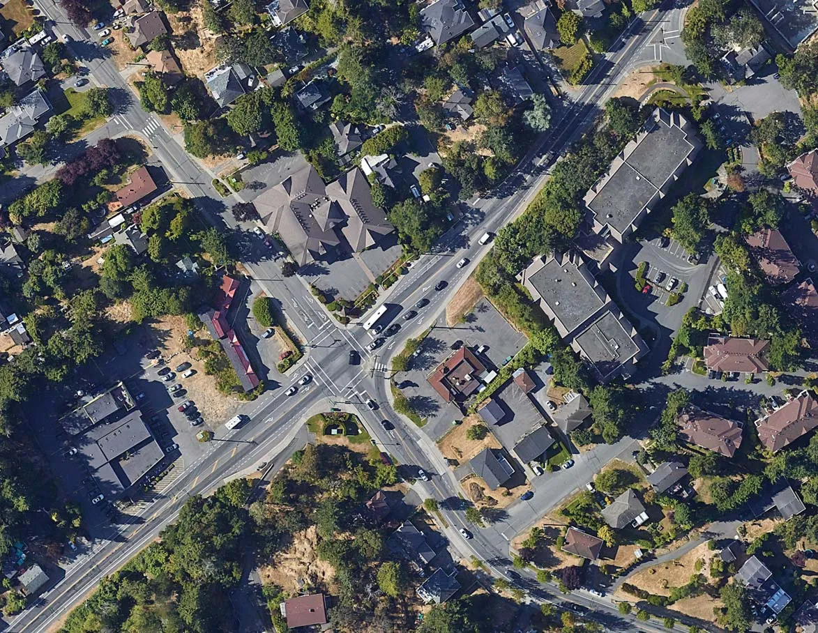 Aerial context photograph with the site at 298 Island Highway highlighted in white