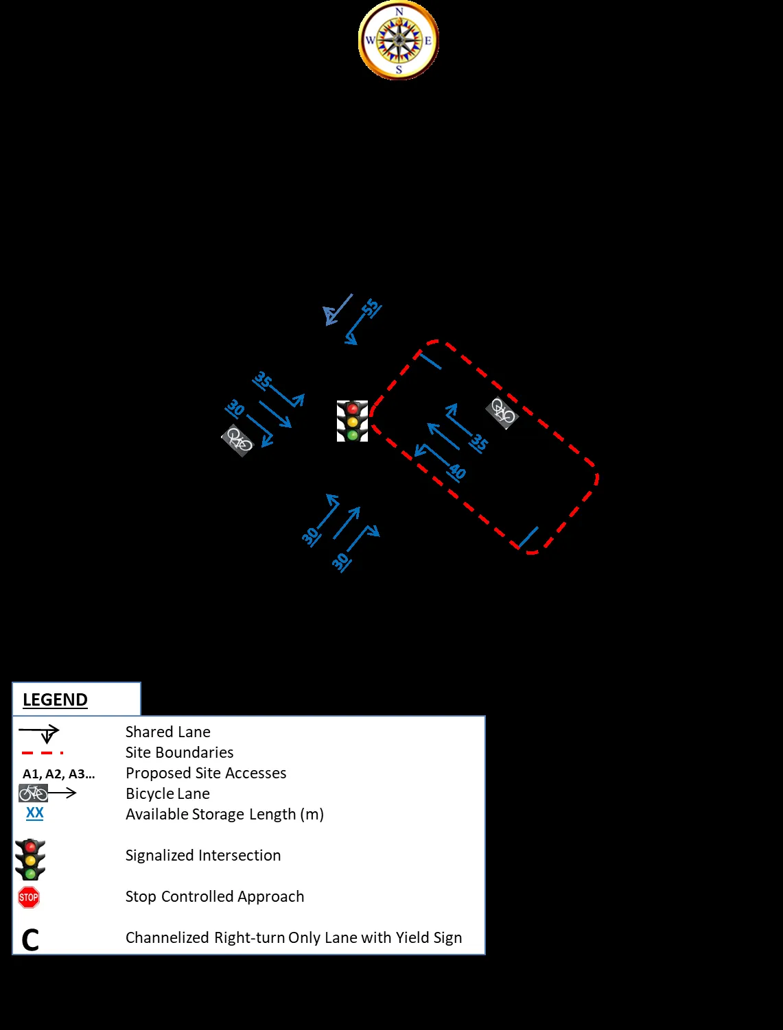 Figure 3: Existing 2020 Peak Hour Traffic Volumes
