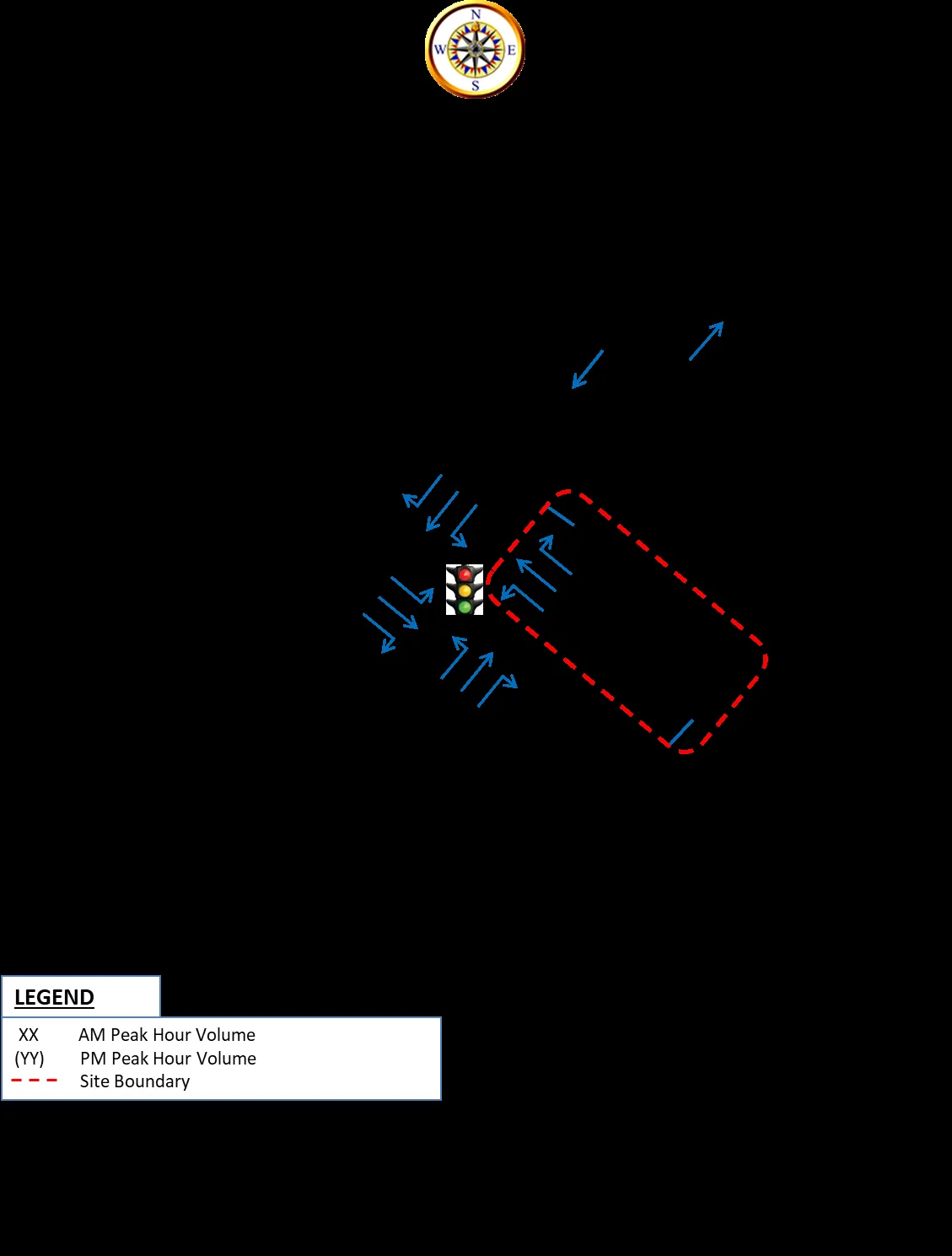 Figure 4: Background 2023 Growth Only Peak Hour Traffic Volumes