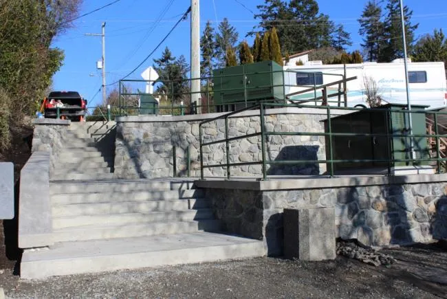 Exterior view of Price Bay Pump Station facilities and landscaping