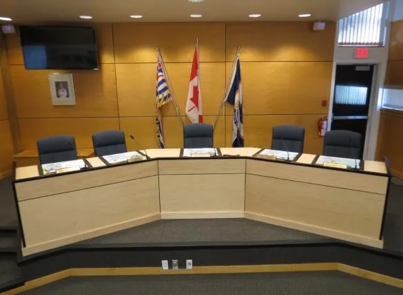 The interior of the renovated Town Hall Council Chambers