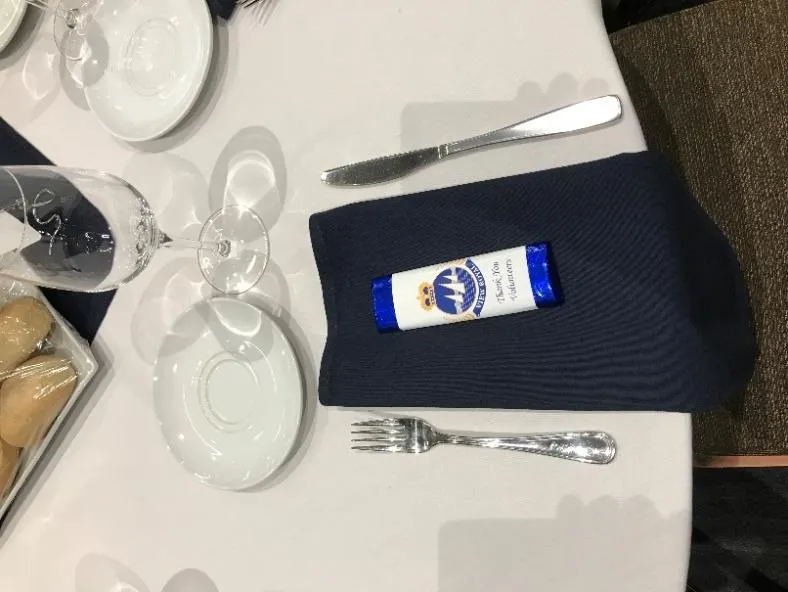Table setting at the Annual Volunteer Appreciation Dinner at Elements Casino
