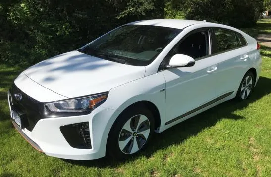 The Town’s new white electric vehicle (Hyundai Ioniq)