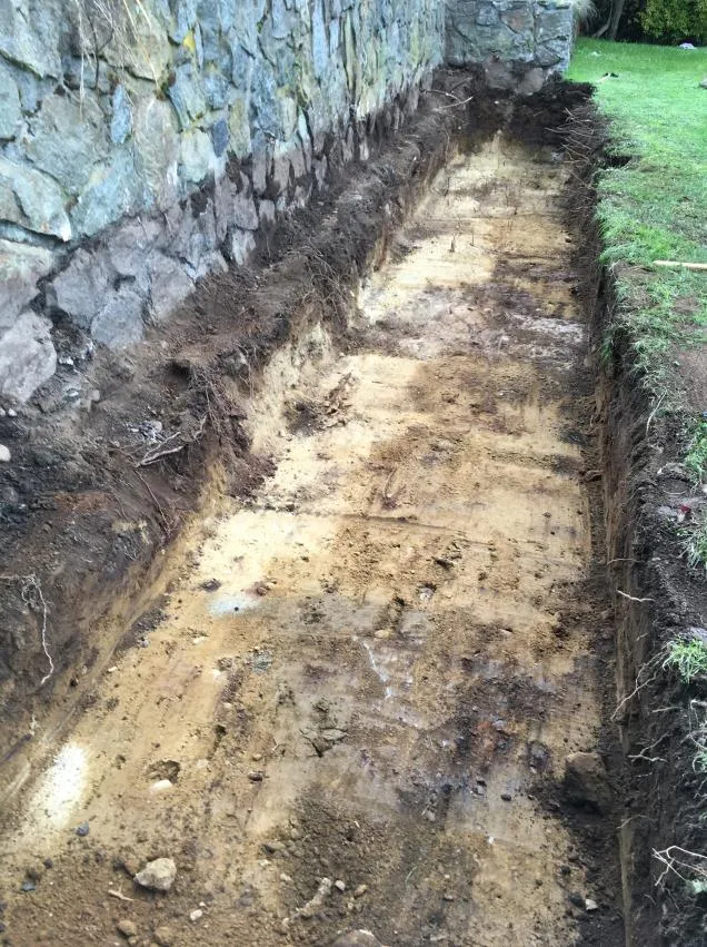 Front wall alignment looking NW