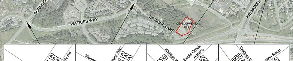 Top-right portion of aerial map for Figure 1 AM Peak Hour
