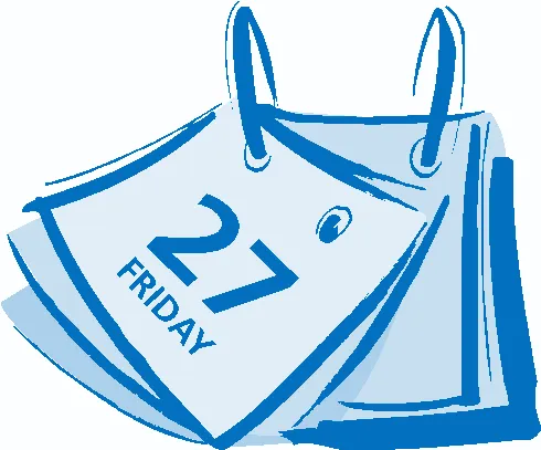 Illustration of a calendar page showing "Friday 27"